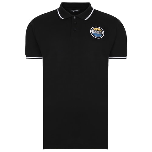 Bigdude Brooklyn Badge Poloshirt Schwarz
